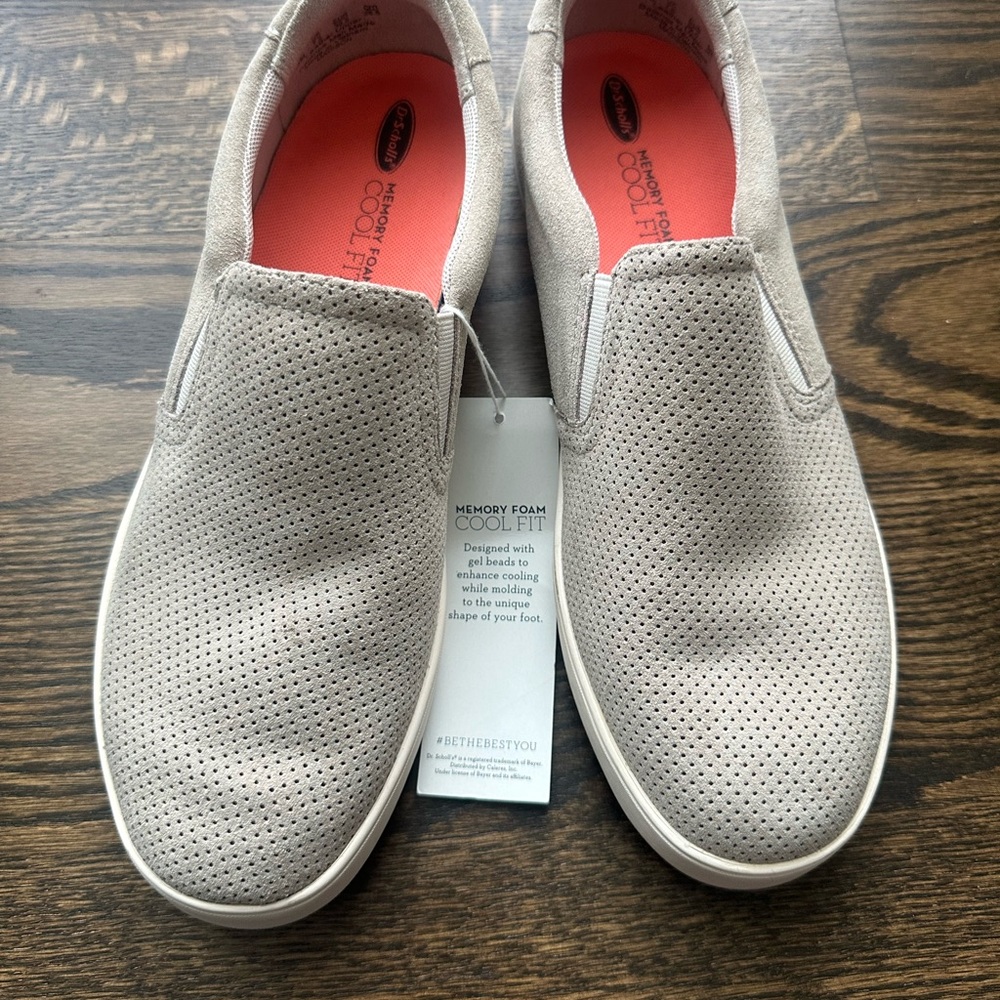 Dr. Scholl’s Gray Perforated Slip-On Shoes 9.5